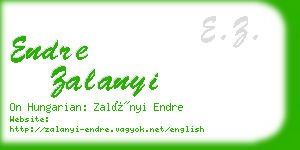 endre zalanyi business card